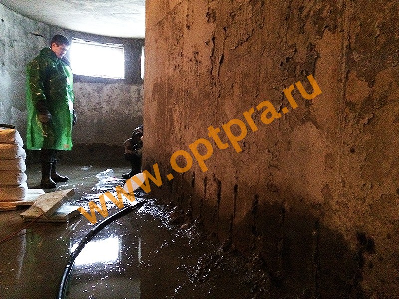Инъектирование бетона, гидроизоляция бетонной стены