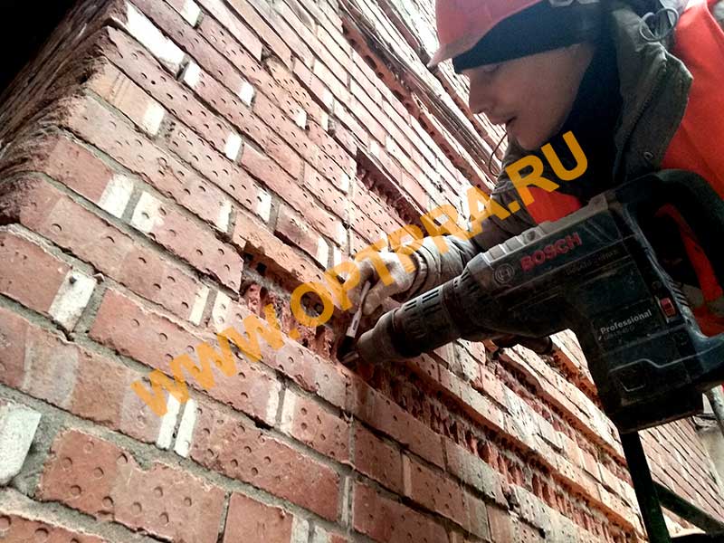 ремонт трещин кирпичных стен