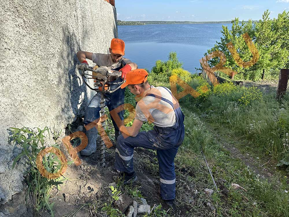 усиление грунтов холма